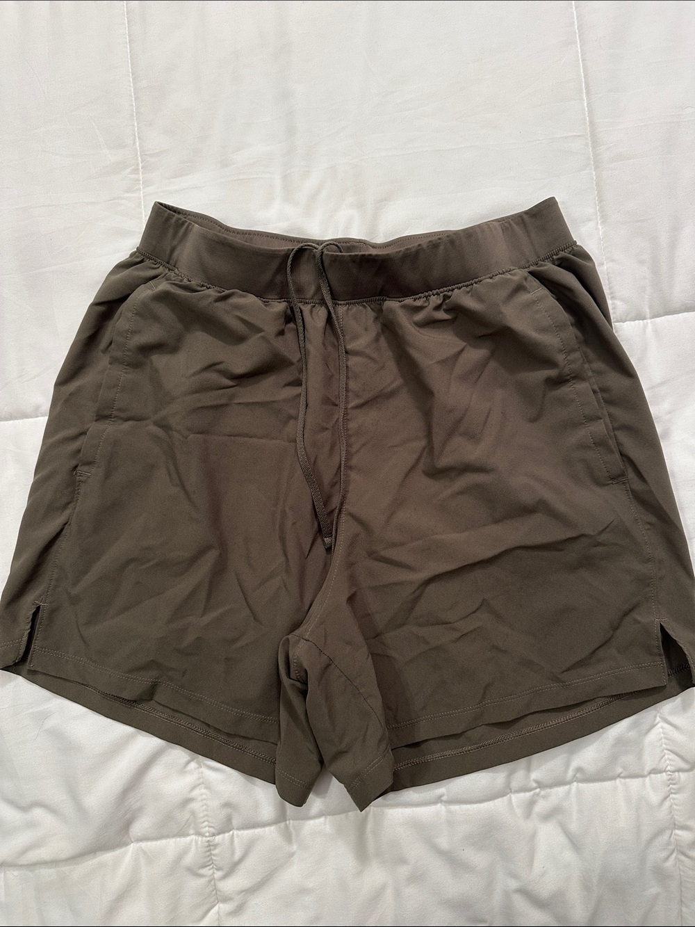 Men’s Olive Green Drawstring Active Shorts